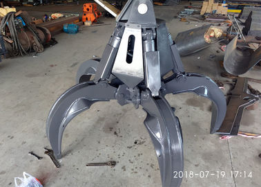 360 Degree Rotating Excavator Grab Attachment Five Cylinders Fingers Protective Gas Welding
