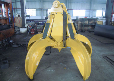Q345B Hardox450 Orange Peel Grab 2120 Mm Close Height 3 Pcs Fingers No Rotate