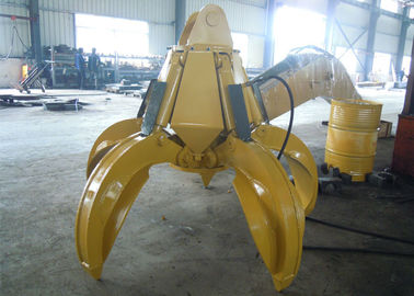 Q345B Hardox450 Orange Peel Grab 2120 Mm Close Height 3 Pcs Fingers No Rotate
